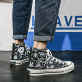Zapatos de lona versátiles con grafiti de primavera para hombre